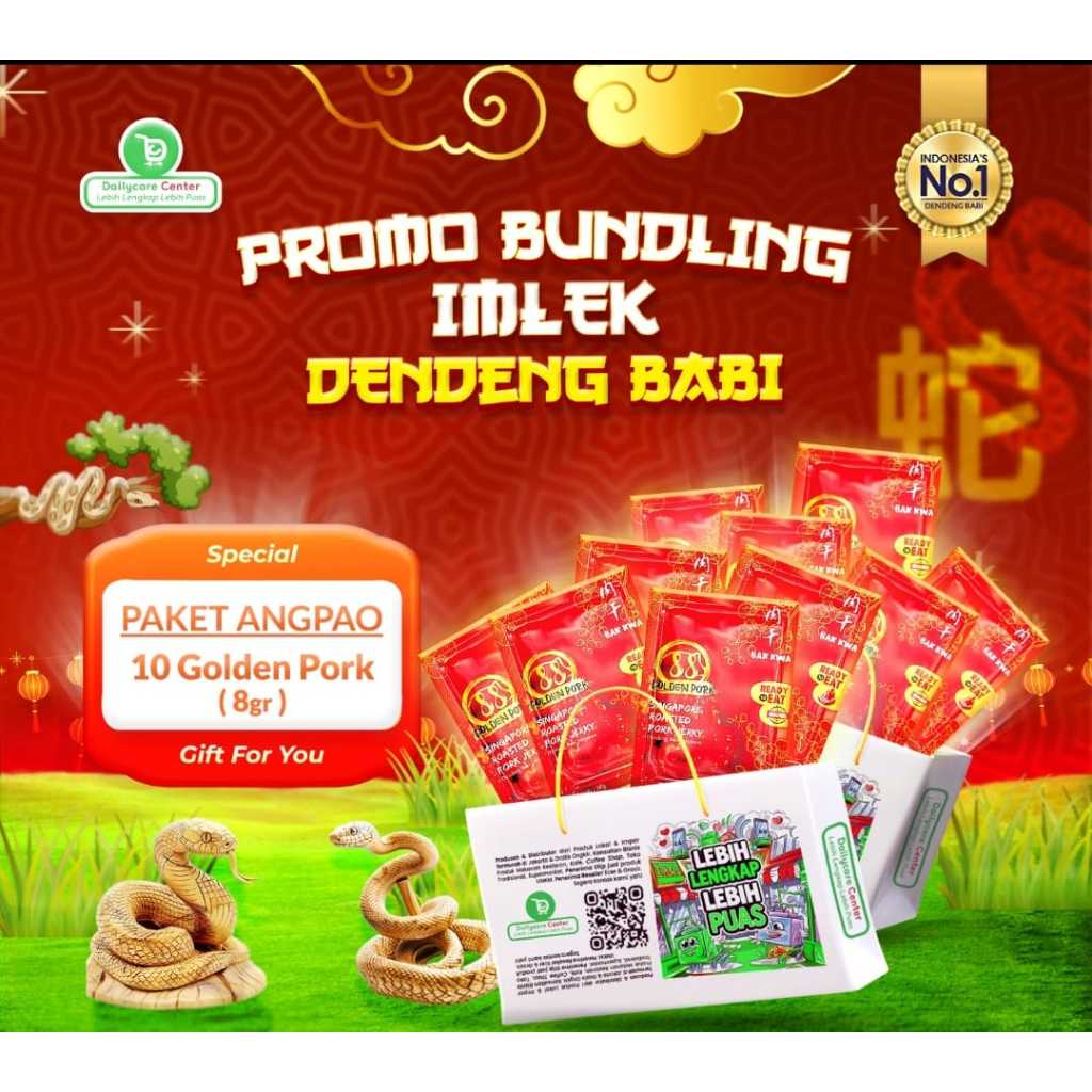 

Dendeng babi-Golden Pork 8gr isi 10 sachet -Non Halal-Imlek