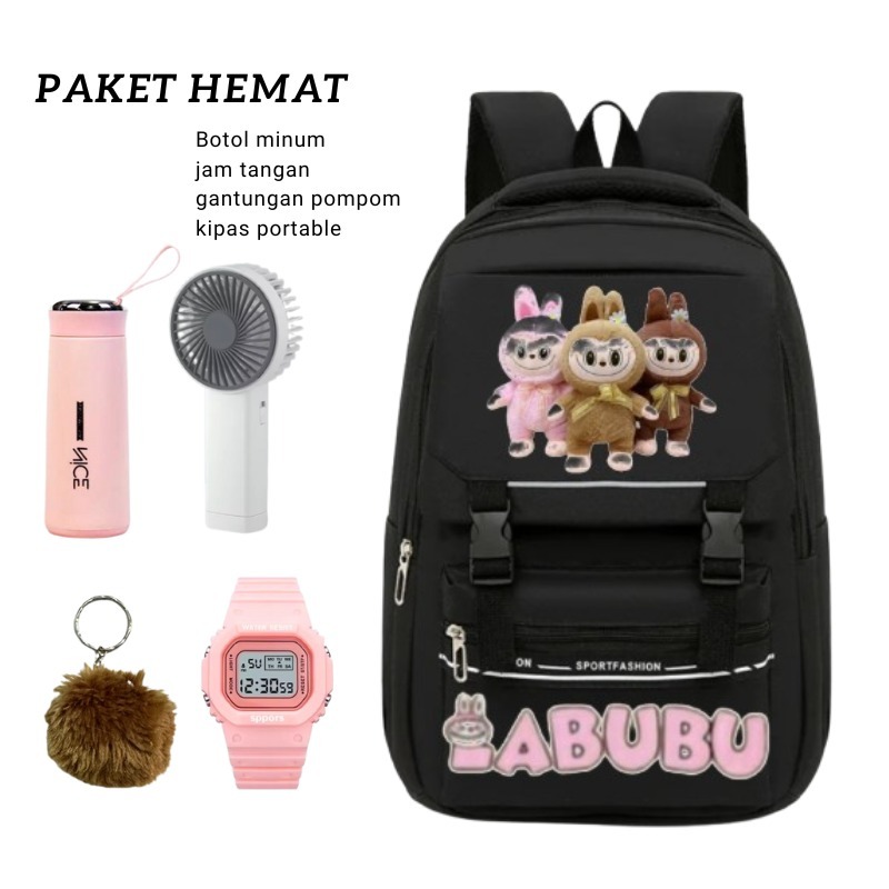 Tas sekolah anak perempuan SD SMP viral labubu-tas anak SD SMP