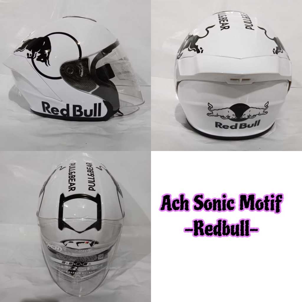 HELM ACH SONIC (KAIROZ) MOTIF // REDBULL // HELM DEWASA // FREE SPOILER