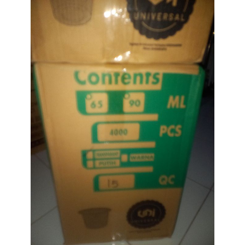 Cup puding bening 50ml dan 65ml merk universal 1 dus isi 80 slop = 4.000 pcs