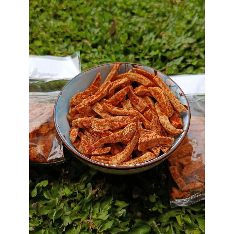 

Basreng Pedas Daun Jeruk Original Pedas Gurih Basreng Pedas Super Crispy 1 pcs 40gr