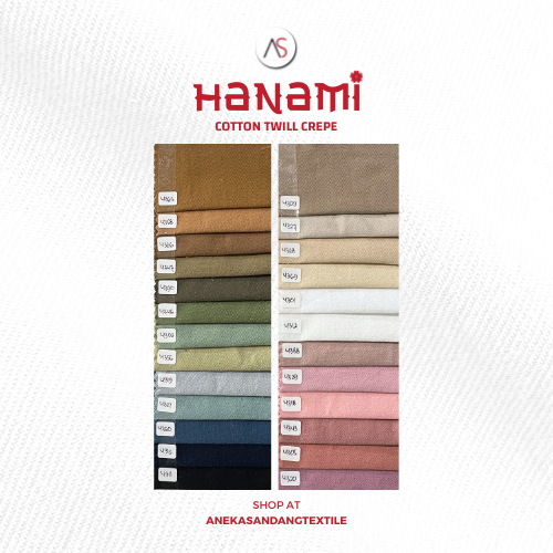 Kain Hanami katun twill crepe full cotton per 0,5 yard