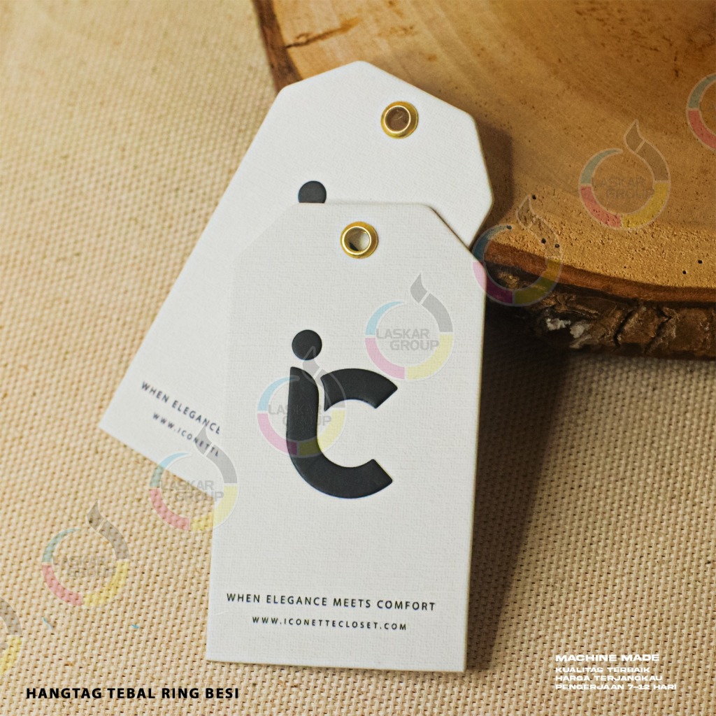 

hantag/ hangtag/ hang tag Embos+ring besi Hangtag tebal uk 7 x 10 cm / label baju/ hangtag price tag