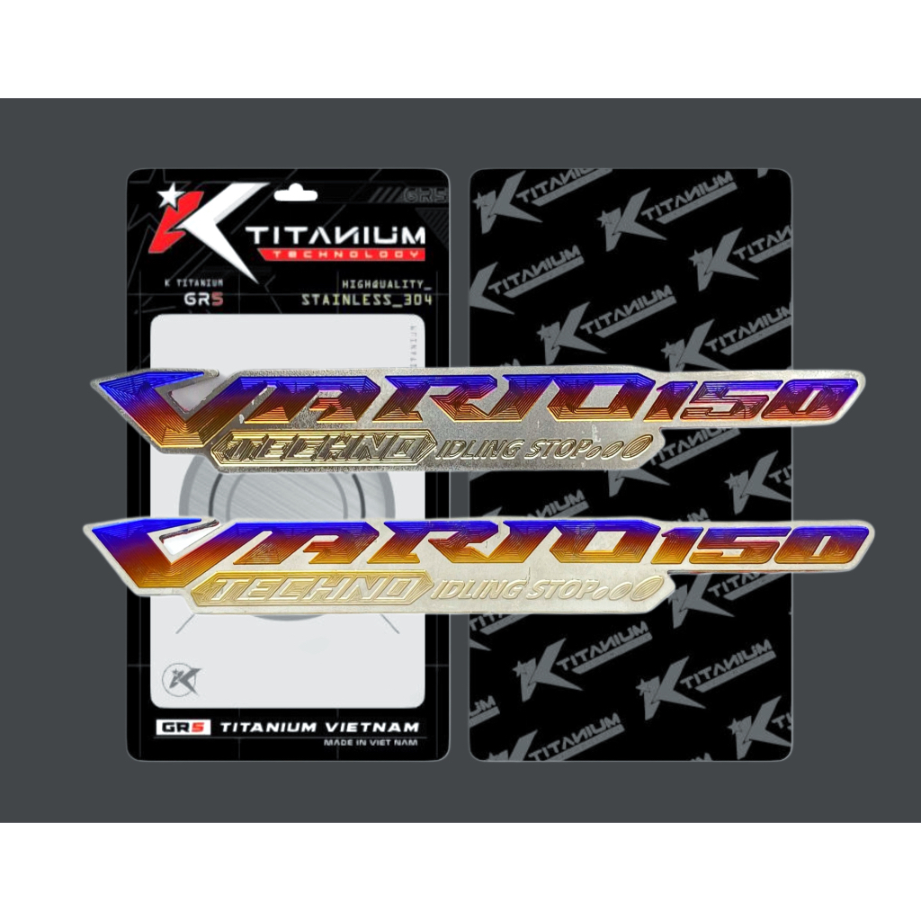 GR5 ORIGINAL EMBLEM LOGO BODY TTANIUM VARIO 150 IDLING STOP HARGA 1 SET KIRI KANAN