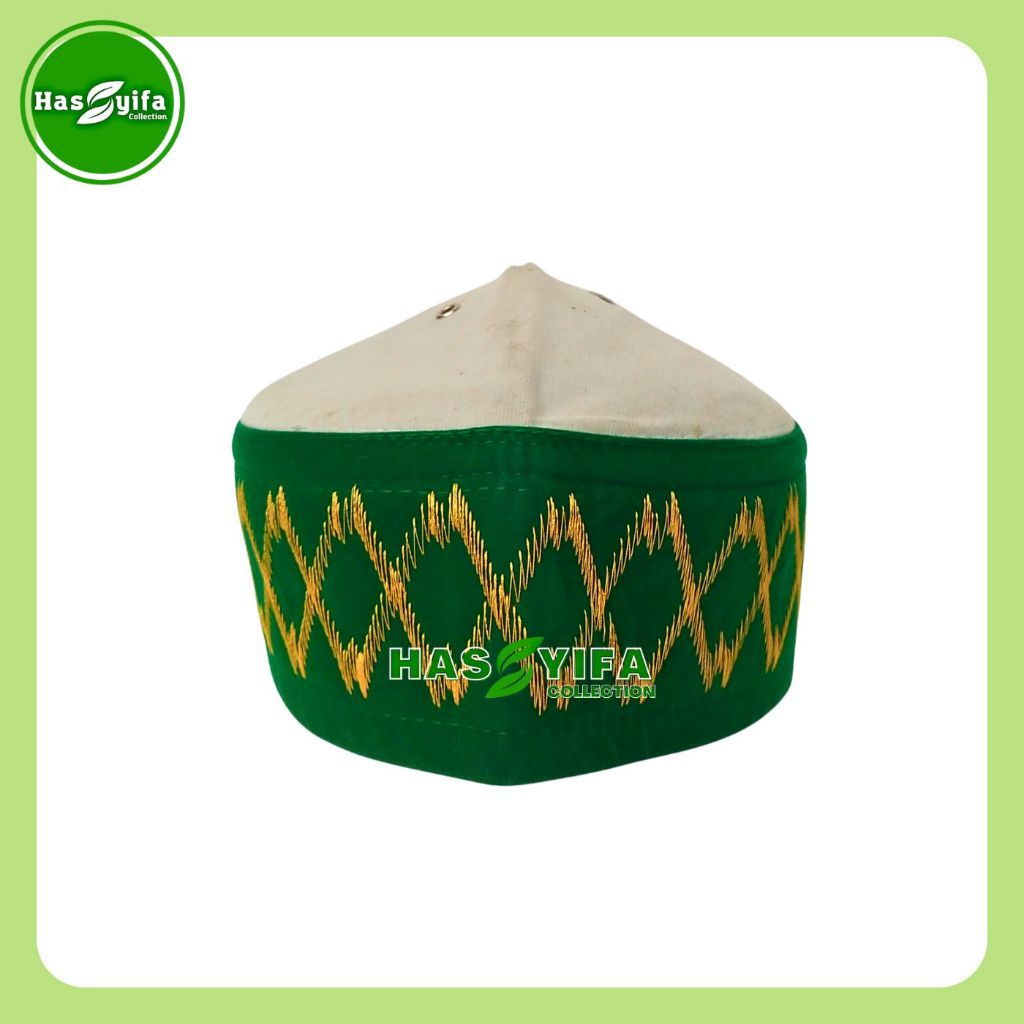 Peci / Kopiah / Songkok / Warna Putih Hijau Peci11