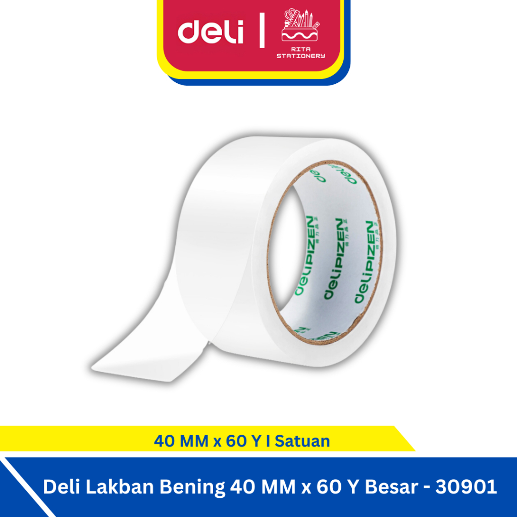 

Deli Lakban Selotip Tape Bening Besar 48 mm x 60 Yard - 30901