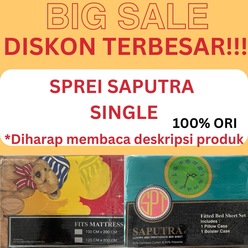 Saputra Sprei single 120x200 | SPT ASLI ORIGINAL Terlaris
