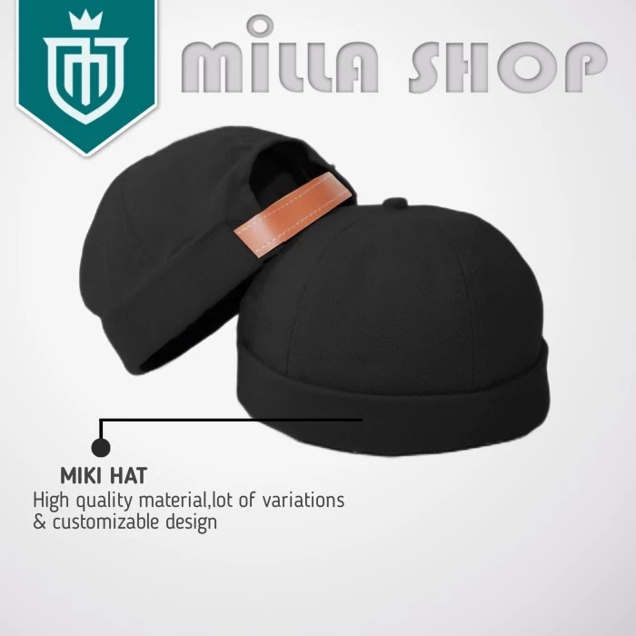 Topi Peci Pria Dewasa Miki Hat Polos - Kopiah Muslim Songkok