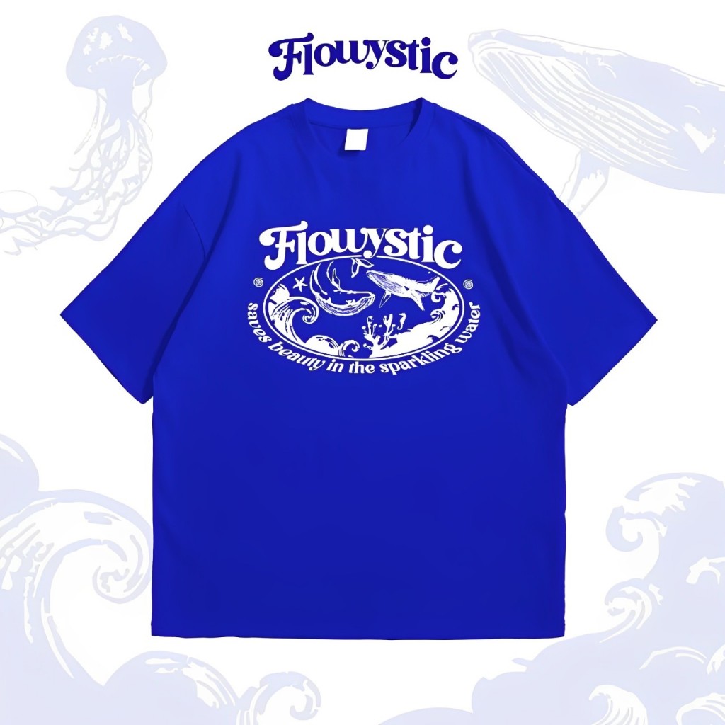 |SHARK| T Shirt Flowystic THE SEA kaos distro kekinian aesthetic baju pria wanita oversize bahan cot