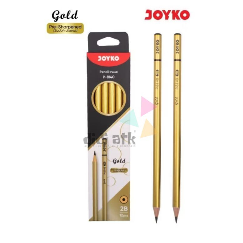 

Pensil Pencil 2B Joyko P-8140 Gold 1 Pak Isi 12 Pcs