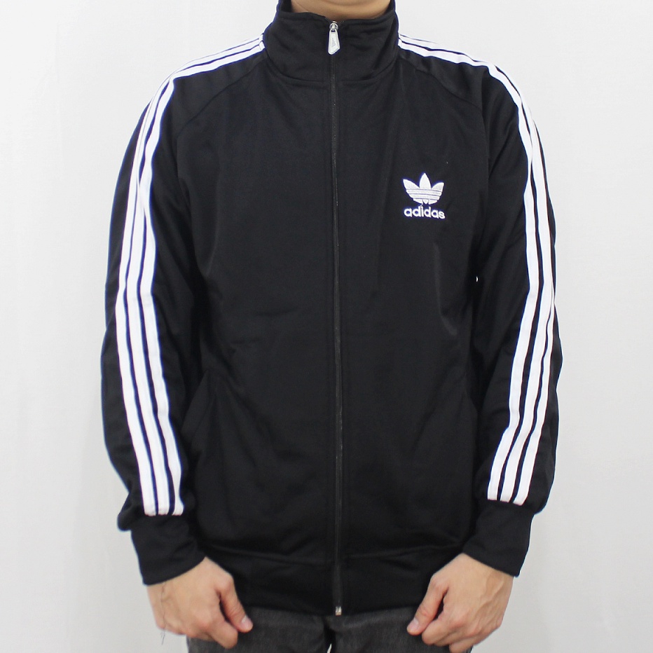 KODE G32Q JAKET ADIDAS FIREBIRD HITAM LIST PUTIH UKURAN JUMBO M L XL XXL XXXL  JAKET TRAINING OLAH R