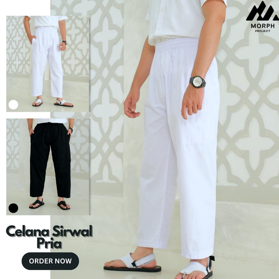 KODE U18N Morph Project  Celana Sirwal Putih Celana komprang dewasa Big Size Perlengkapan Haji dan U