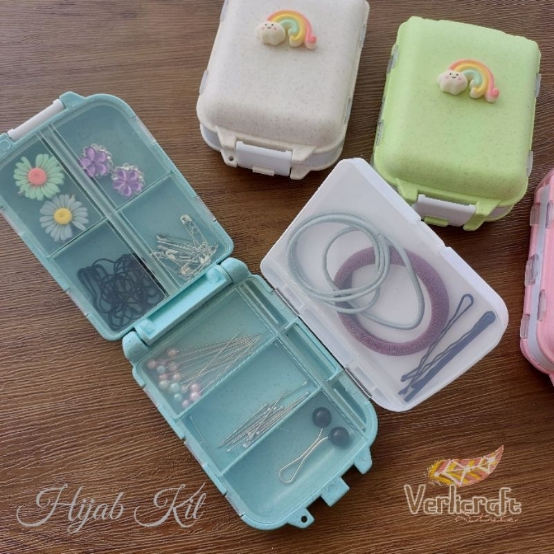 Hijab Kit | Hijab Kit Travel Box | Hijab Kit Compact | Hijab Organize | Compact Hijab Kit | Wadah Ja