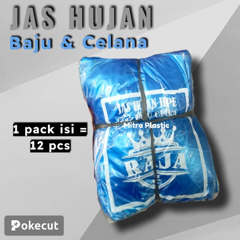 Jas hujan plastik / mantel plastik / atas bawah / baju celana
