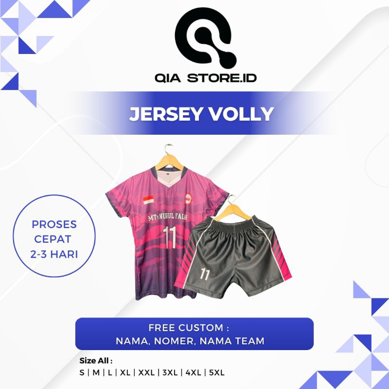 Jersey Voli Cewe Fullprint Kaos Voli Wanita
