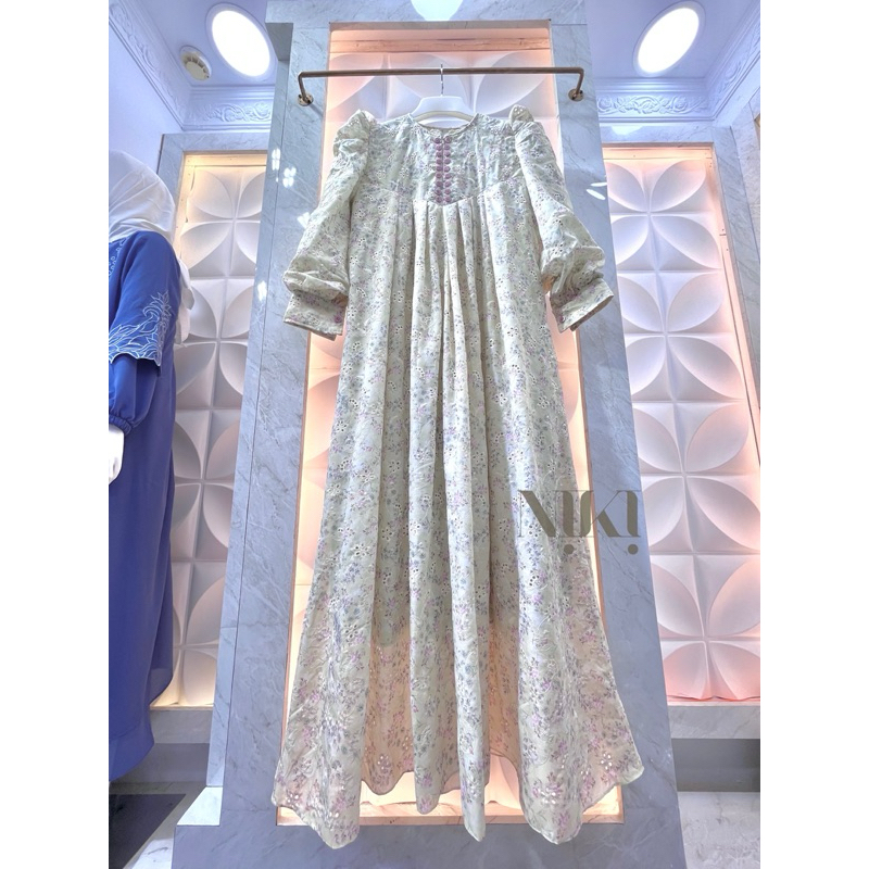 Gamis Dress Katbol | Gamis Katun Bolong Bordir | Katun Bolong Bordir Motif Bunga Terbaru