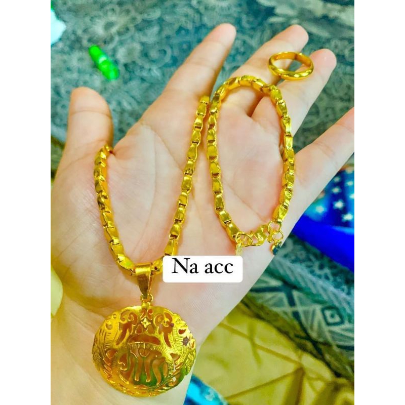 1 set kalung padi 5 suku lapis emas bonus cincin