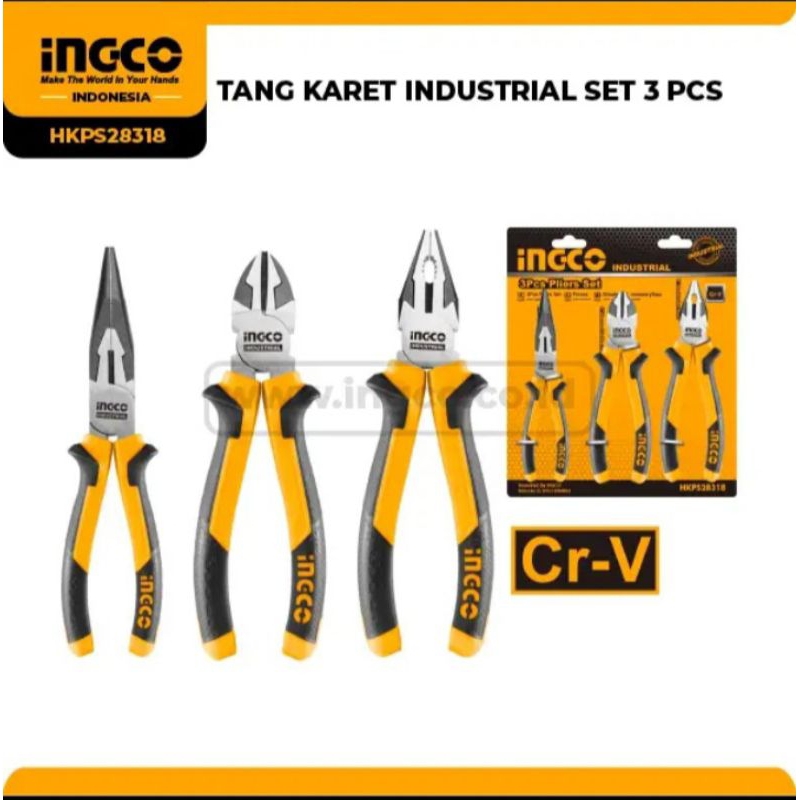 TANG KARET INDUSTRIAL SET 3 PCS INGCO