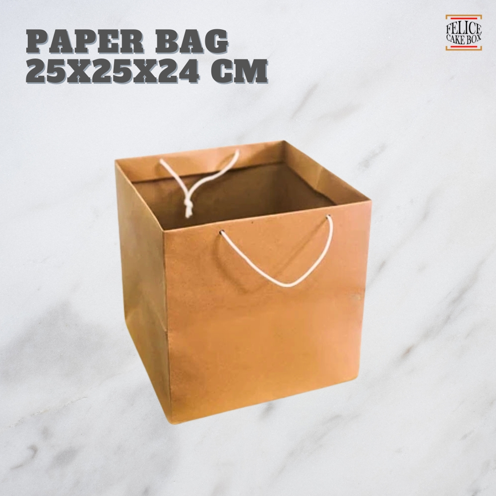 

PAPER BAG 25X25X24 CM / TAS KERTAS COKLAT POLOS 150 GSM / TAS BELANJA / SHOPPING BAG / PAPER BAG HAMPERS