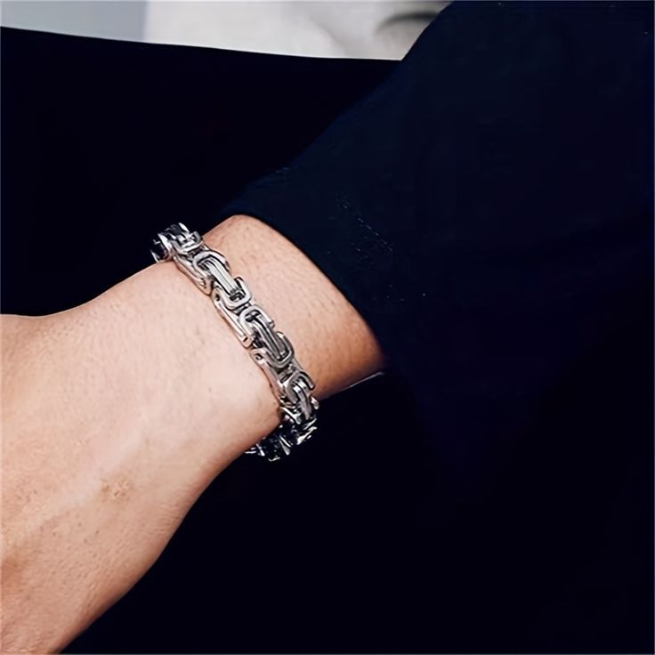 Gelang Tangan Titanium Padat Pria Motif Rantai Zorvens panjang 21 cm /Gelang Tangan Branded Pria