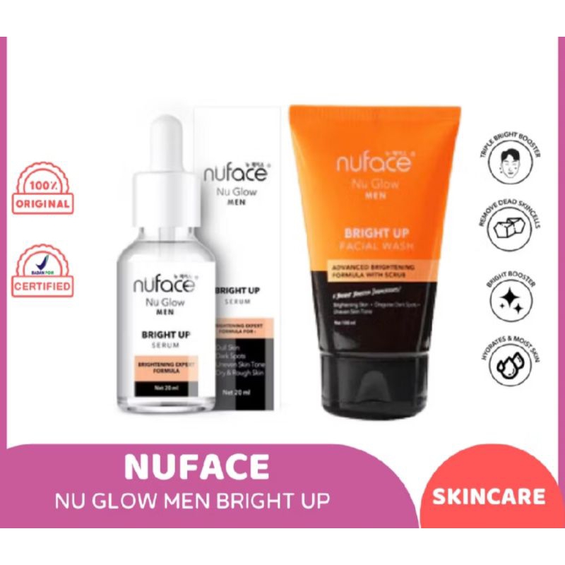 Nuface Nu Glow Men Bright Up Skincare [Facial Wash + Serum]