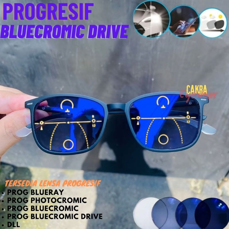 kacamata progresif pria progresif Bluecromic Drive | paket kacamata progresif murah pria
