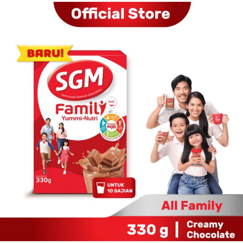 

SGM Family Yummi Nutri Creamy Cokelat Susu Bubuk Keluarga 330 g