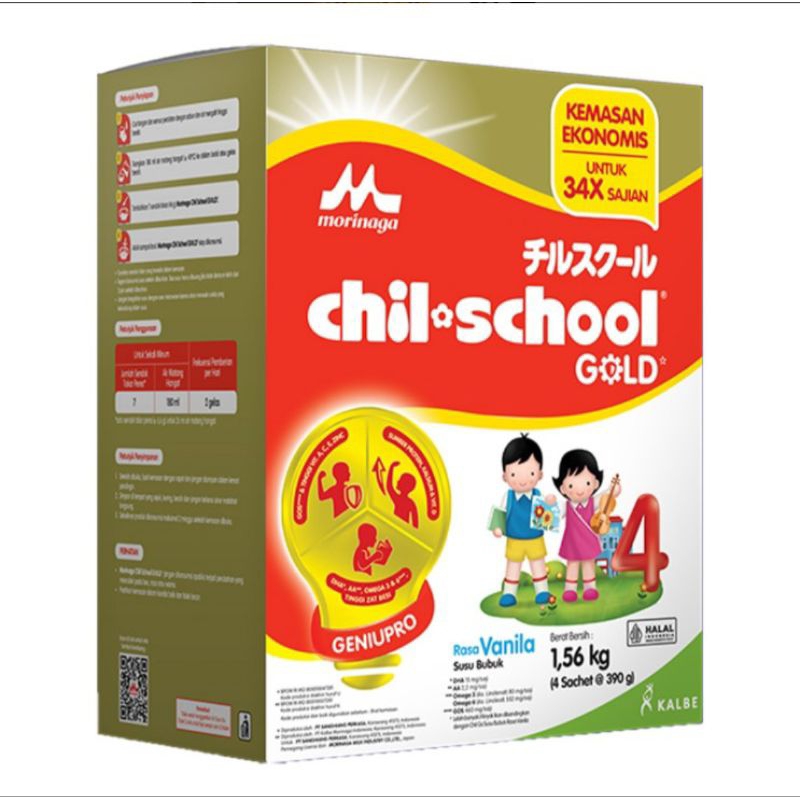 

Morinaga chil-school Gold Susu Bubuk Pertumbuhan Anak Vanila 4 x 390 g