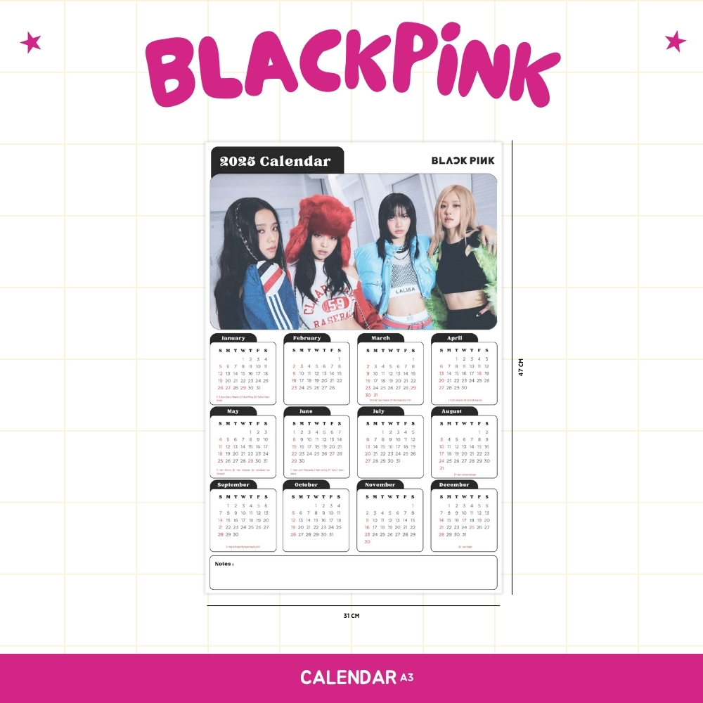 

2025 KALENDER BLACKPINK KPOP + LAMINASI 2SISI IDOL BIAS KOREA MURAH UNOFFICIAL BLINK JENNIE JISOO LISA ROSE READY STOCK !