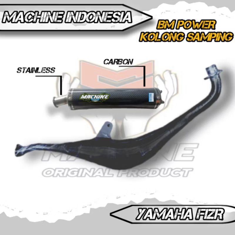 KNALPOT FIZR FIZ R KOLONG SAMPING BM POWER CARBON BLACK ORIGINAL MACHINE BUKAN RTX NXL