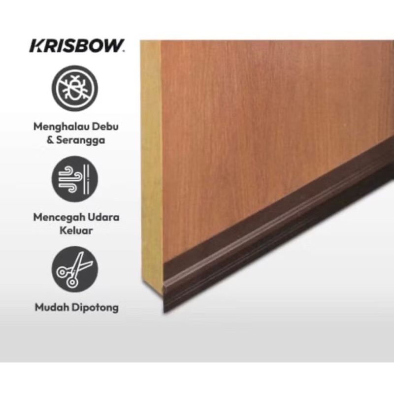 KRISBOW PENUTUP LUBANG CELAH BAWAH PINTU/DOOR SEAL DOOR BOTTOM PENUTUP BAWAH PINTU PUTIH DAN COKELAT