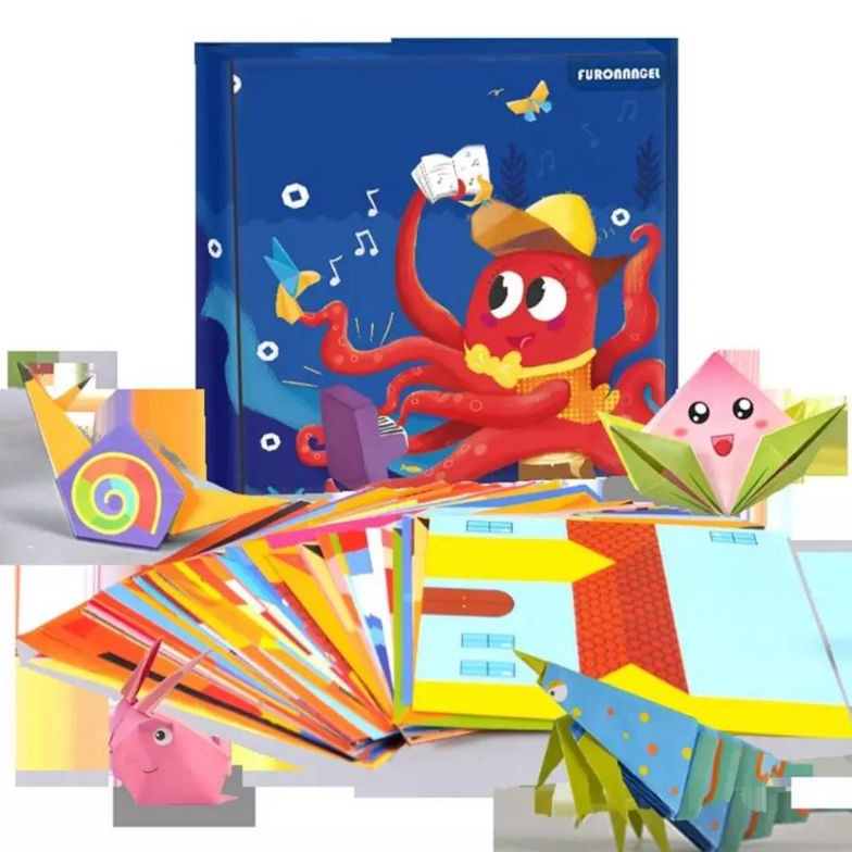 

7gStok Banyak mrcaisen ORIGAMI 3D permainan mainan kertas lipat 3d kertas origami warna origami hewan O5 F88