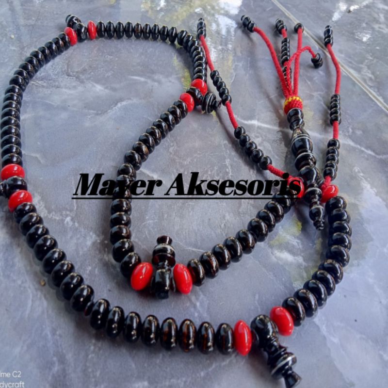 Tasbih tijani yusser mix marjan merah
