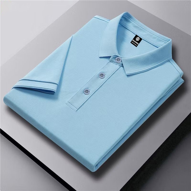 Sileuweu - Polo Pendek Sileuweu Polos Biru Muda T-Shirt Baju Santai Baju Kerja Baju Kerah Original U