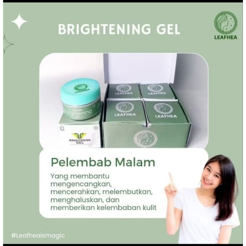 cream malam brghtening jell leafhea 100% ORI 1 paket isi 4 tube/pcs