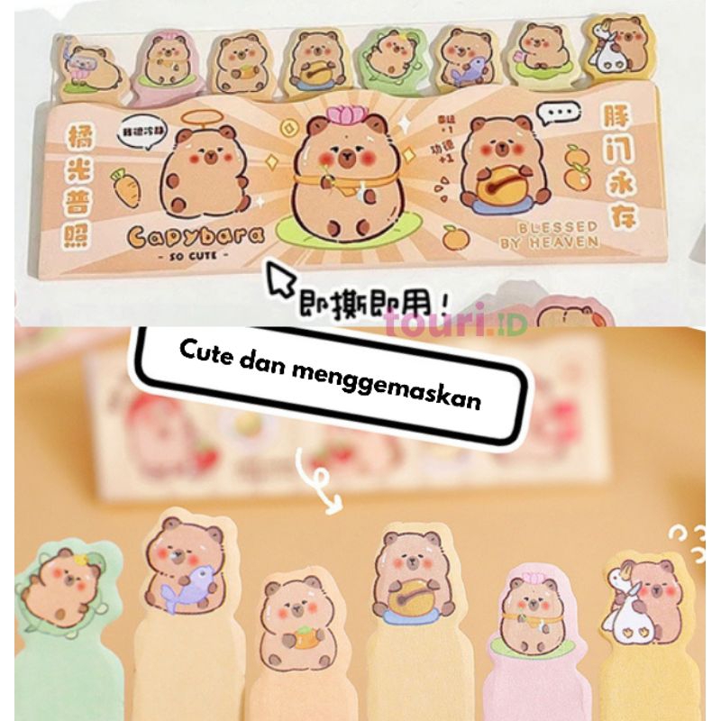 

Capybara cute bookmark / Pembatas Buku Capybara / Capybara Memo tempel lucu / Bookmark lucu capybara