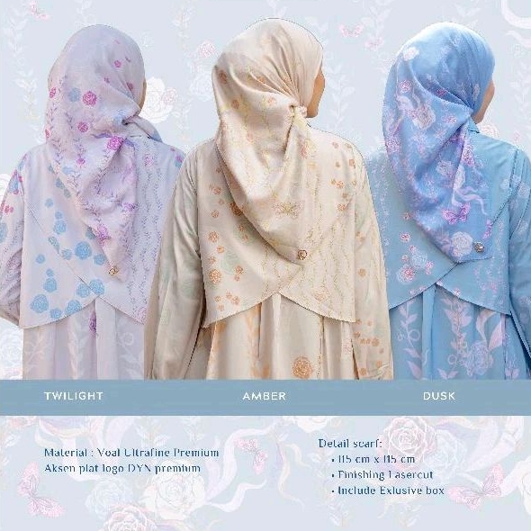 DYN - Senja Scarf DYN SIGNATURE hijab segiempat voal premium DYN CLOTHINGLINE (Senja by DYN Signatur