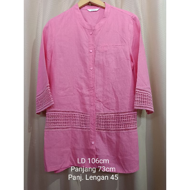 Preloved Atasan | Blouse Peach kombinasi Katbol Cantik Zishen