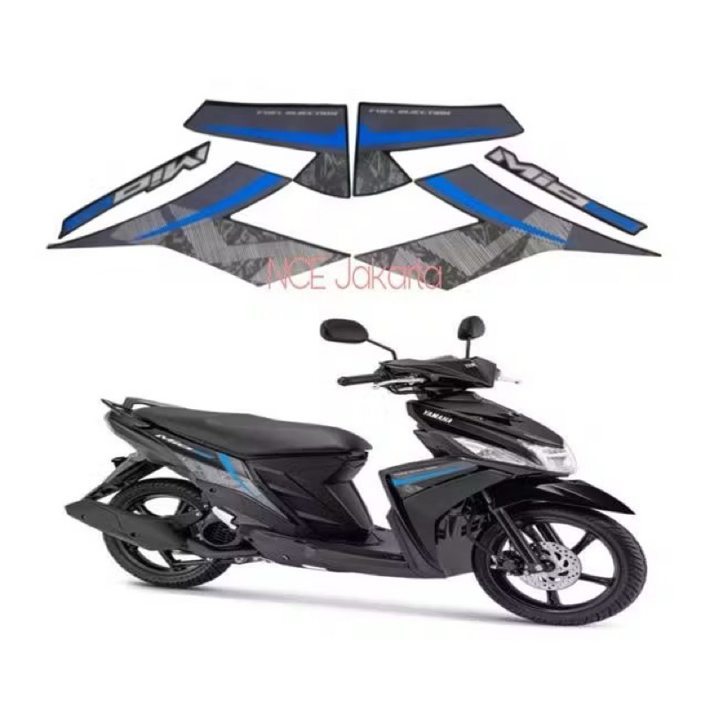 STIKER STRIPING MOTOR MIO M3 2019 HITAM BIRU