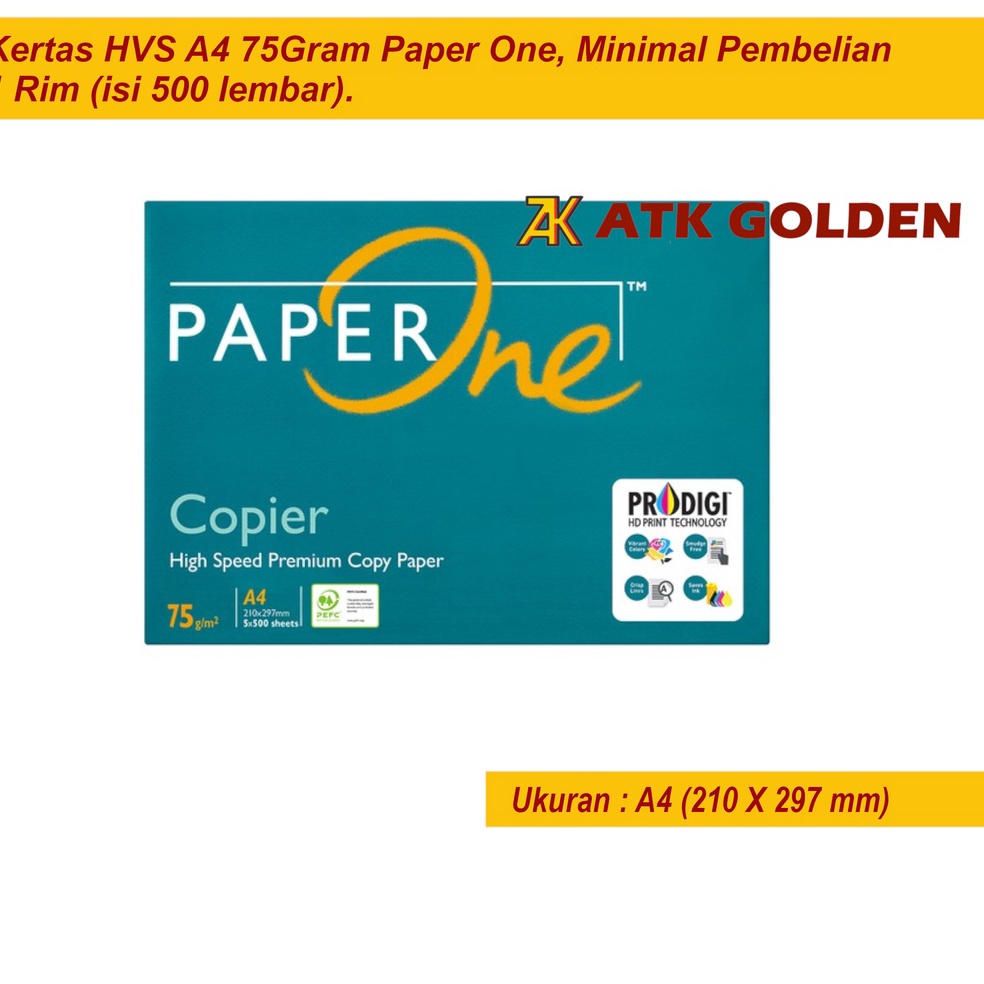 

Bayar Di Tempat Kertas HVS A4 75gr Paper One G94