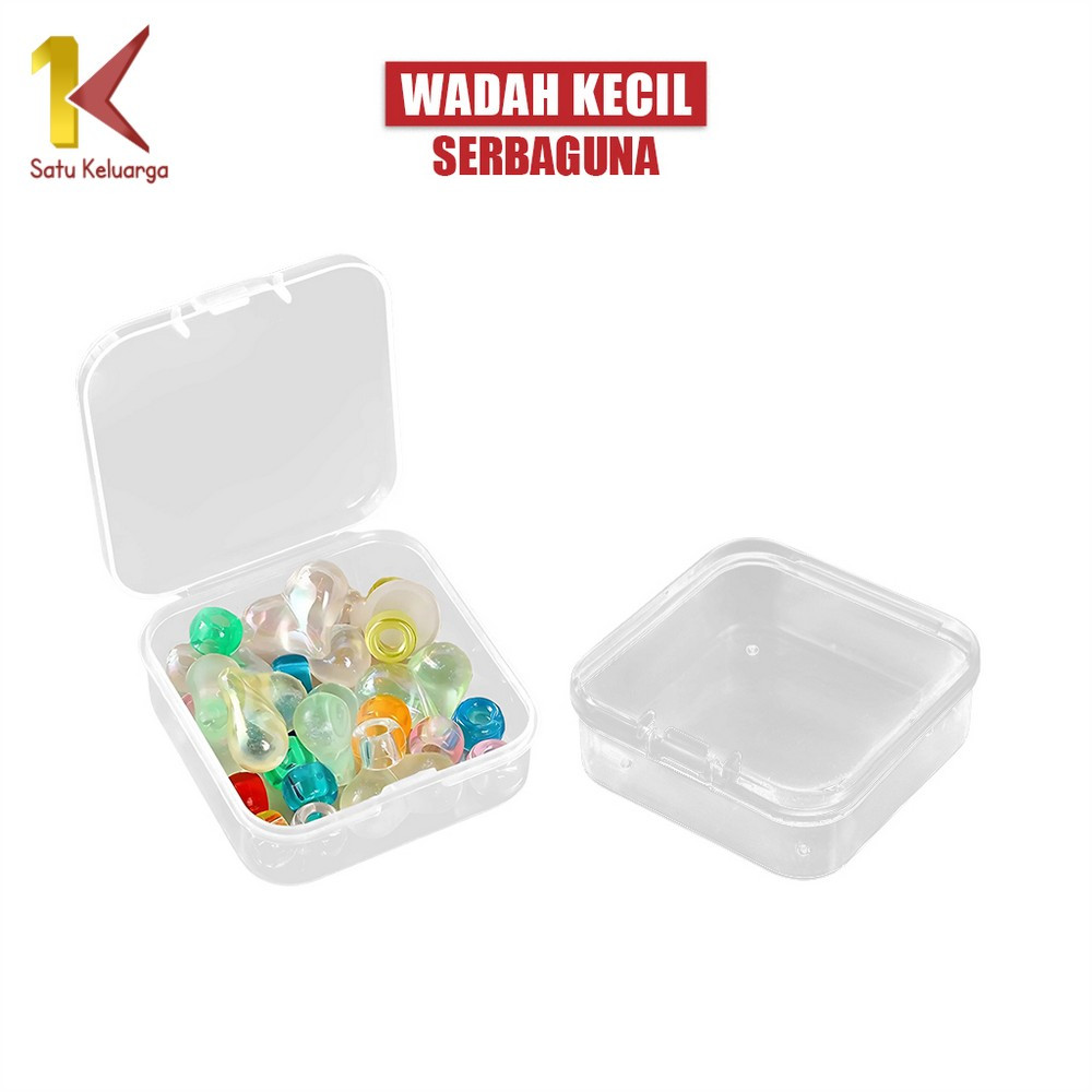 Satu Keluarga Kotak Perhiasan Mini Transparan C1165 Wadah Kecil Kotak Plastik Penyimpanan Serbaguna