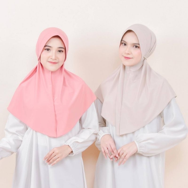 Pussat ❤️ Talitha Hijab Bergo Tali Kepang Ulir Spandeks Jersey Premium Hijab Olahraga Hijab Instan D