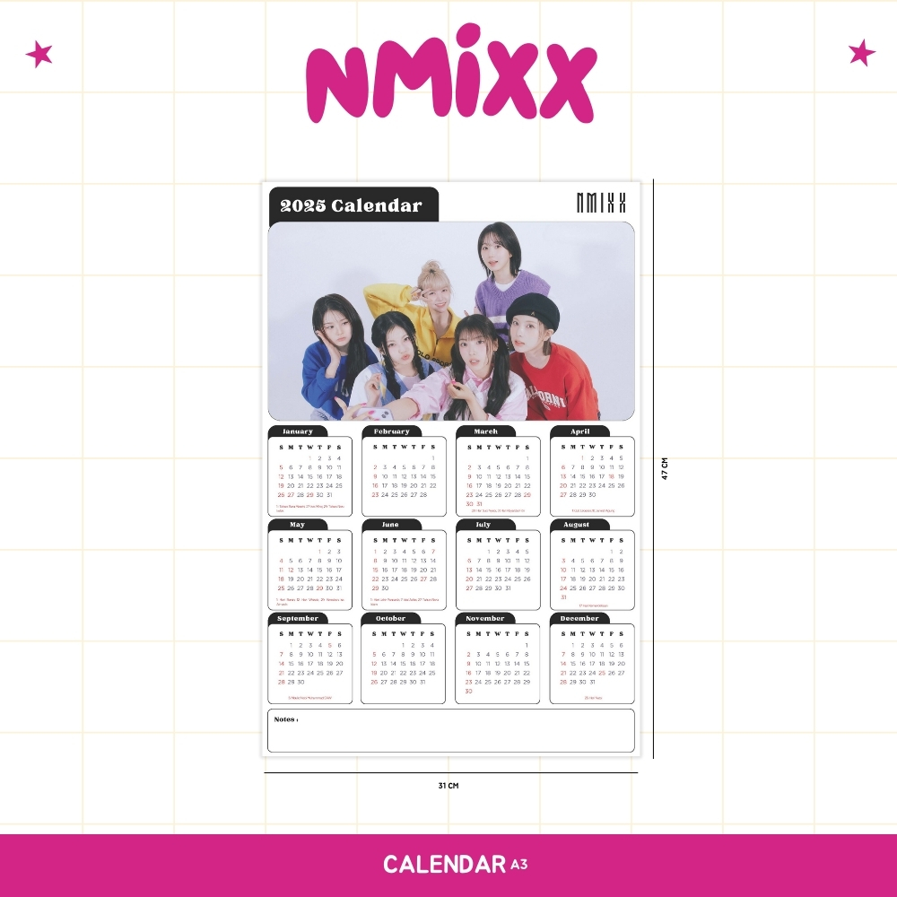

2025 KALENDER NMIXX KPOP + LAMINASI 2SISI IDOL KOREA BIAS MURAH UNOFFICIAL NSWER HAEWON LILY SULLYOON JINNI BAE JIWOO KYUJIN READY STOCK !