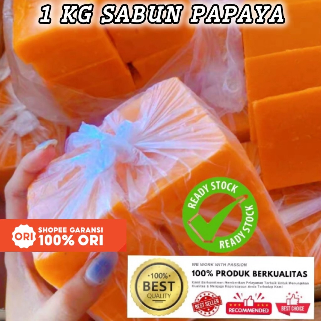 SABUN PAPAYA 1 KG RIJEKAN PABRIK - SABUN PEPAYA ORIGINAL