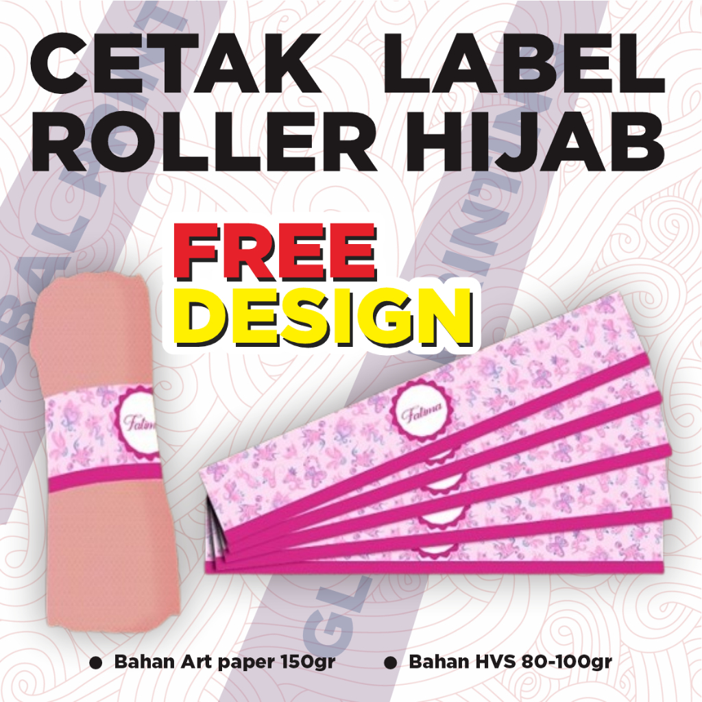 

Roller Label Hijab Custom Murah Free Design ( isi 100pcs )