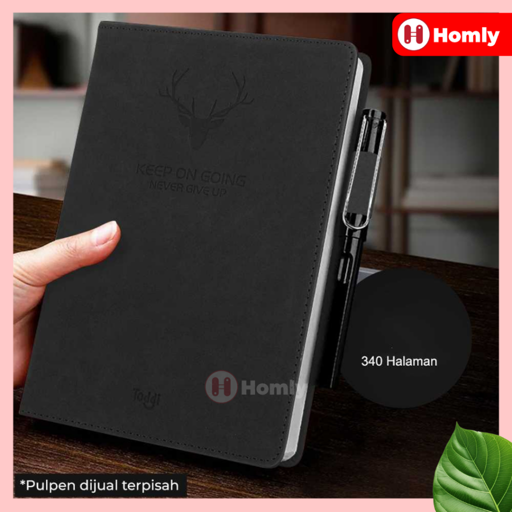 

Homly-Toddi Buku Jurnal Hardcover Notebook Diary 80GSM 340 Halaman Grid