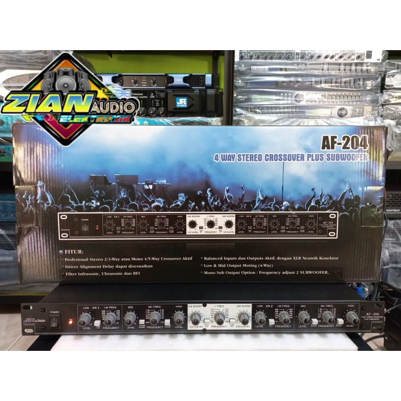 Crossover SPL AUDIO AF 204 + subwoofer 4 Way Stereo Active Crossover