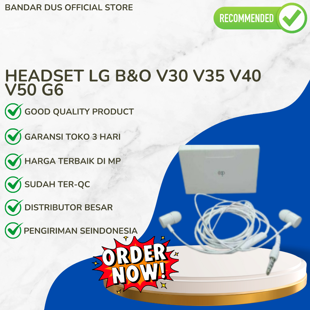 HEADSET EARPHONE LG B&O V30 V35 V40 V50 G6 THINQ BANG OLUFSEN ORIGINAL