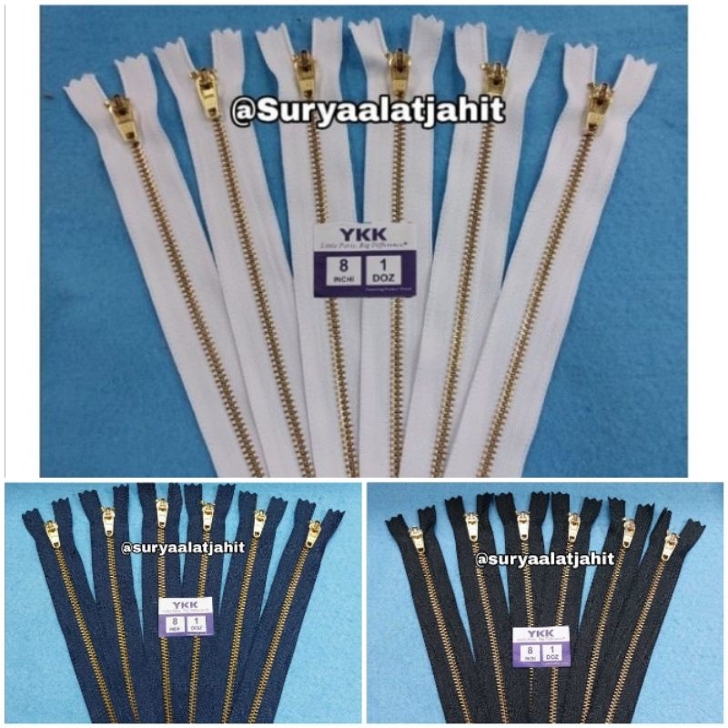 Resleting jeans YKK 8in|20cm MGC-49 Gold =rp.78.750|1lusin