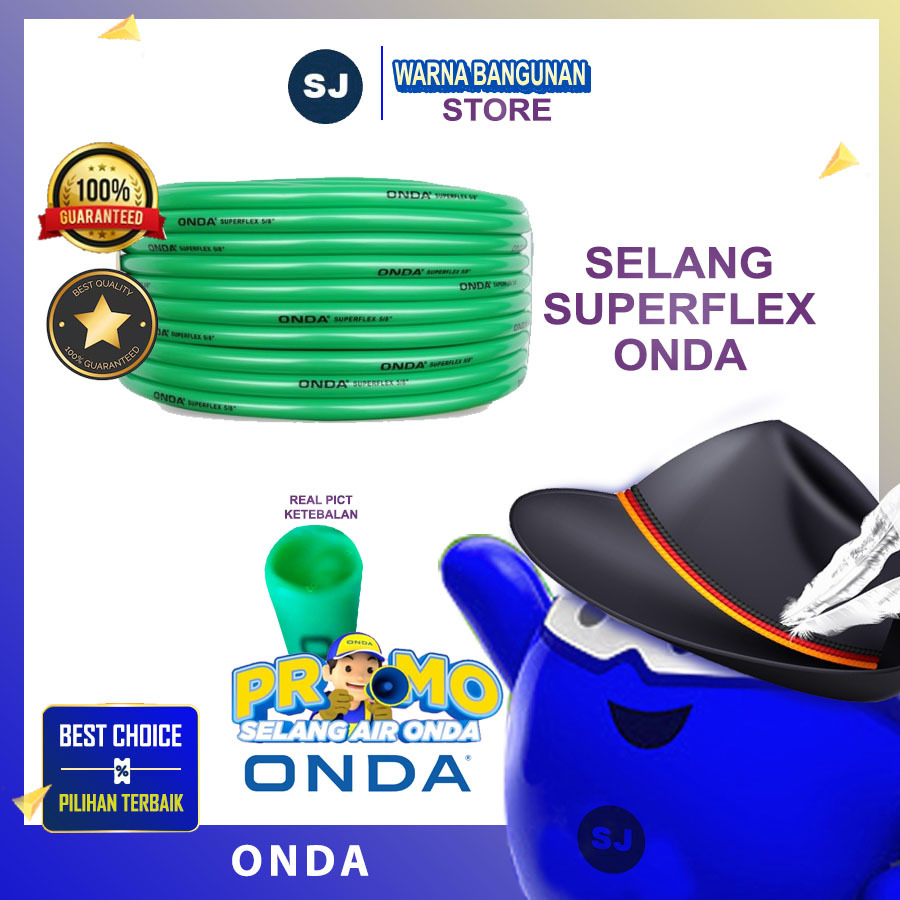 SELANG AIR SUPERFLEX HIJAU ONDA / Selang Air ONDA Superflex Kenyal Dan Tebal 1/2 5/8 3/4 1 IN PER ME